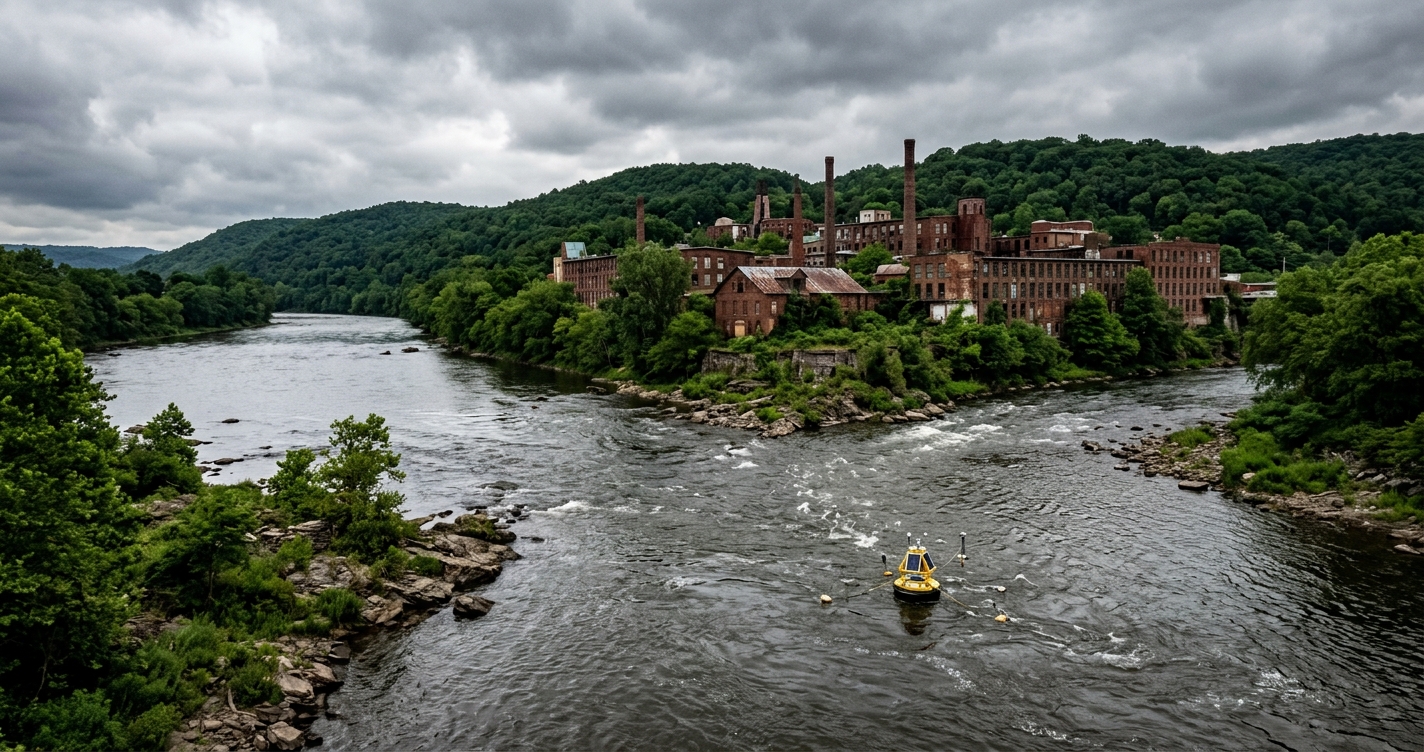 Binghamton New York at the confluence of the Susquehanna and Chenango Rivers