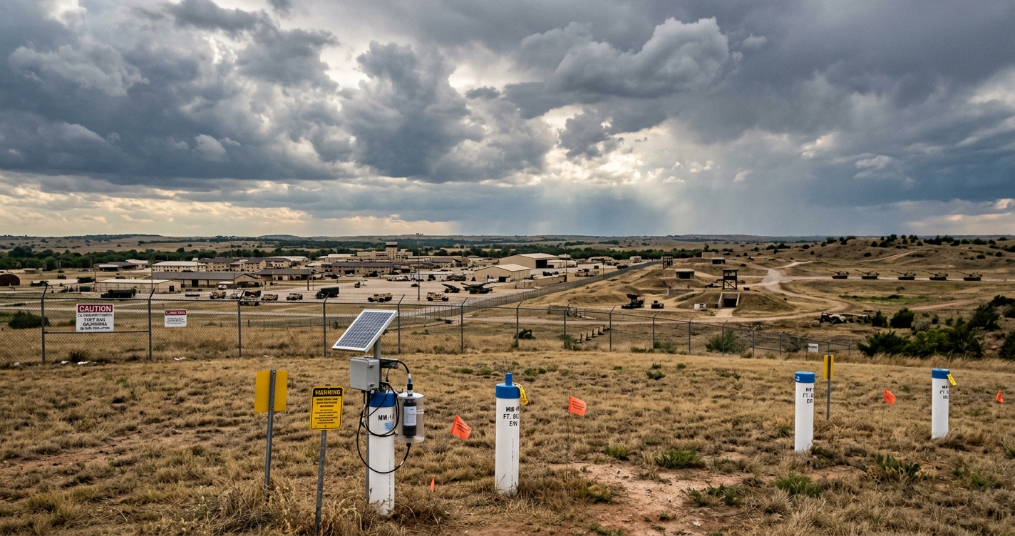 Lawton Oklahoma with Fort Sill military installation and Wichita Mountains