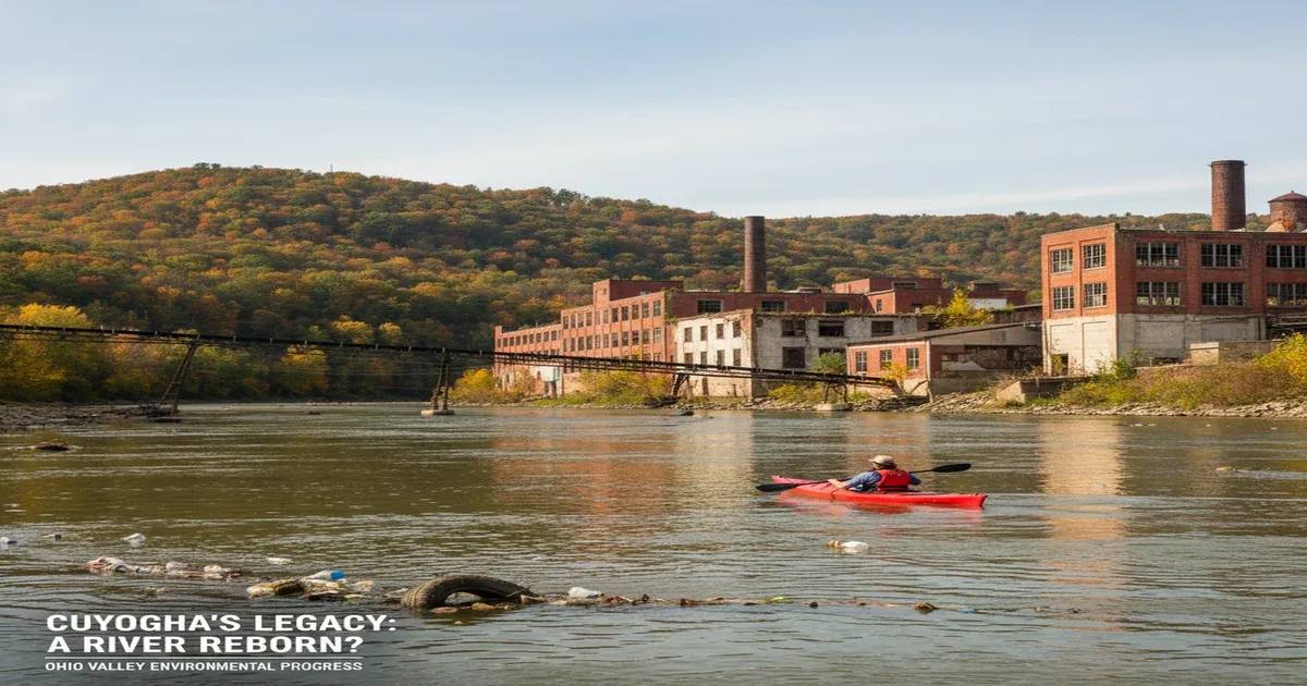 Akron Ohio skyline with the Cuyahoga River valley