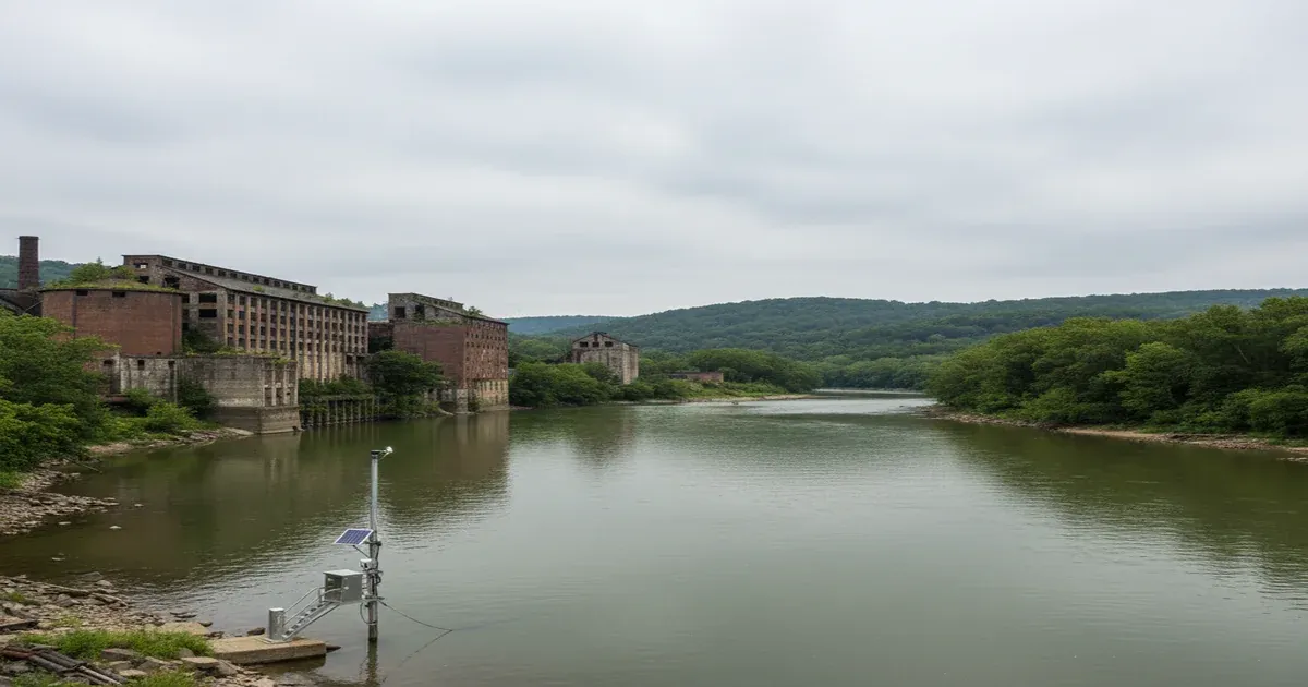Lehigh River winding through the Allentown Pennsylvania area