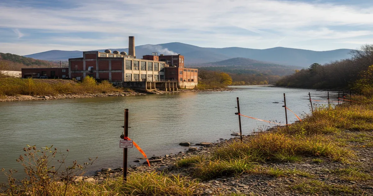 French Broad River flowing through the Blue Ridge Mountains near Asheville North Carolina