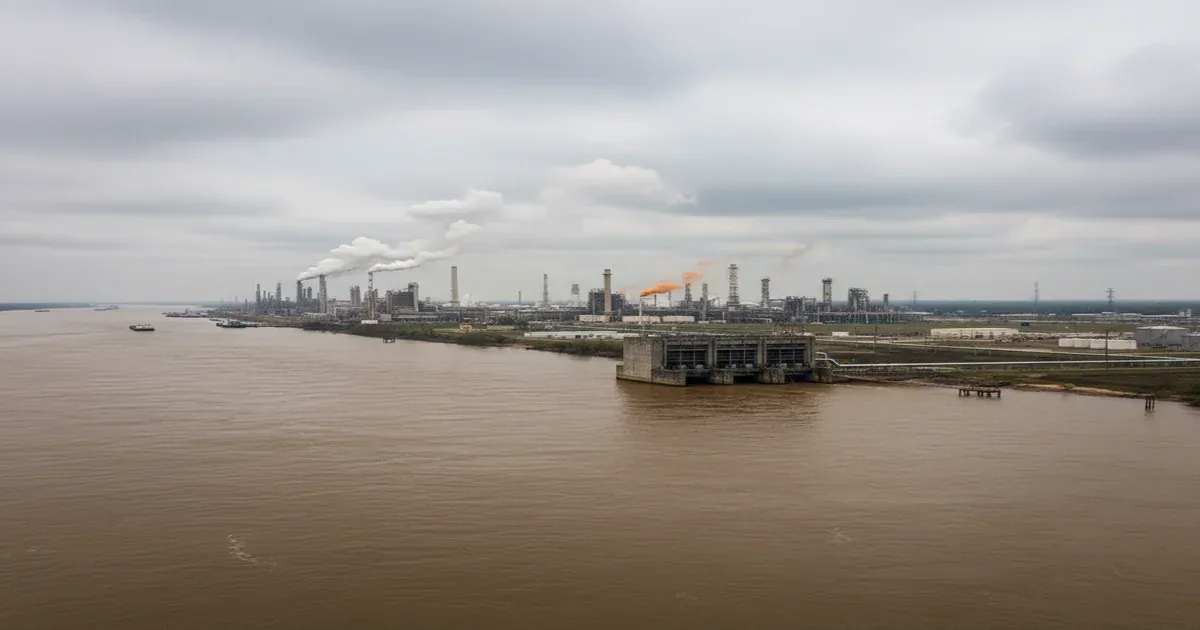 Baton Rouge Louisiana skyline along the Mississippi River