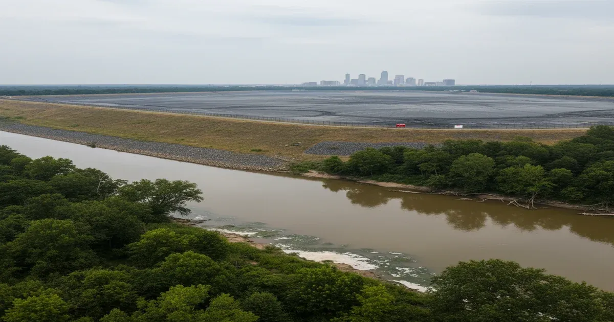 Charlotte skyline with Lake Norman in the background, a reservoir on the Catawba River that supplies the region's drinking water