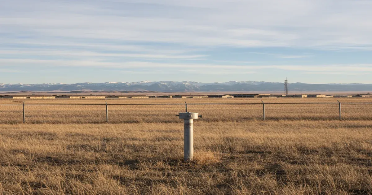 Cheyenne Wyoming downtown with F.E. Warren Air Force Base in the distance