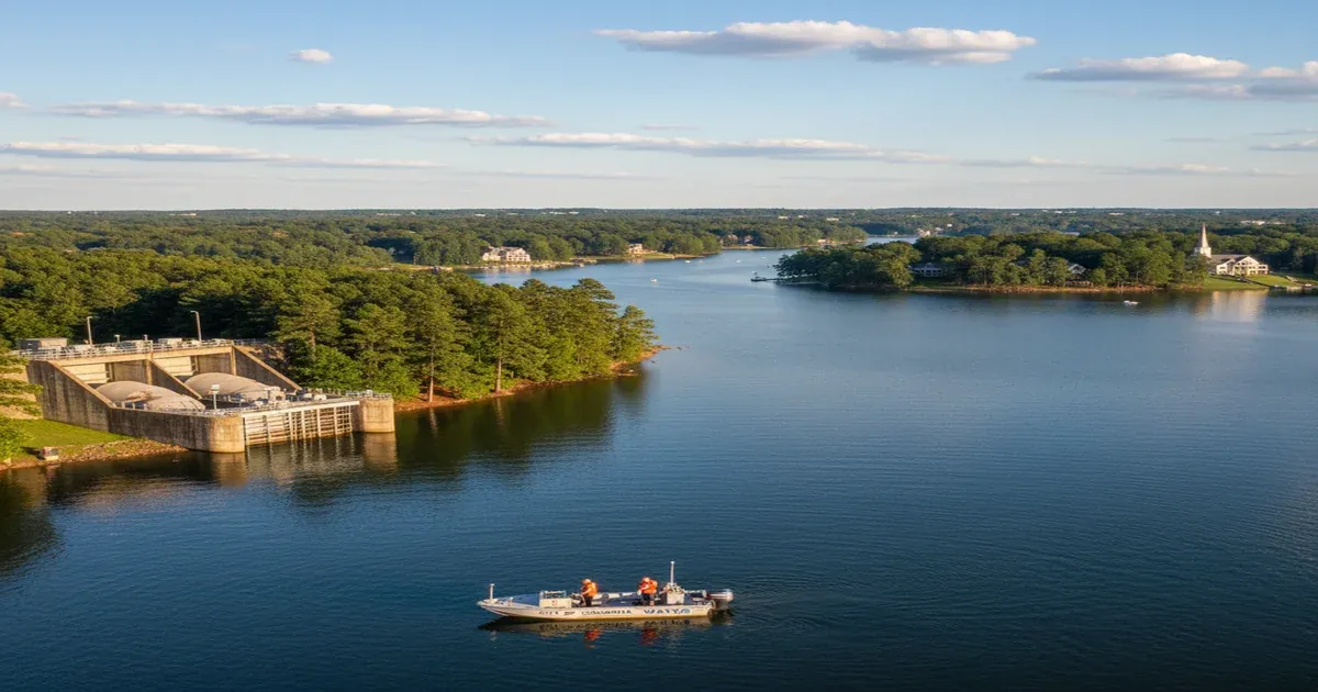 Columbia South Carolina with the Congaree River and state capital