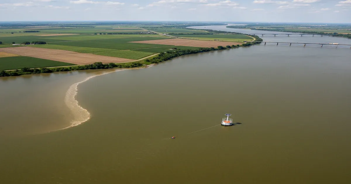 Davenport Iowa skyline along the Mississippi River