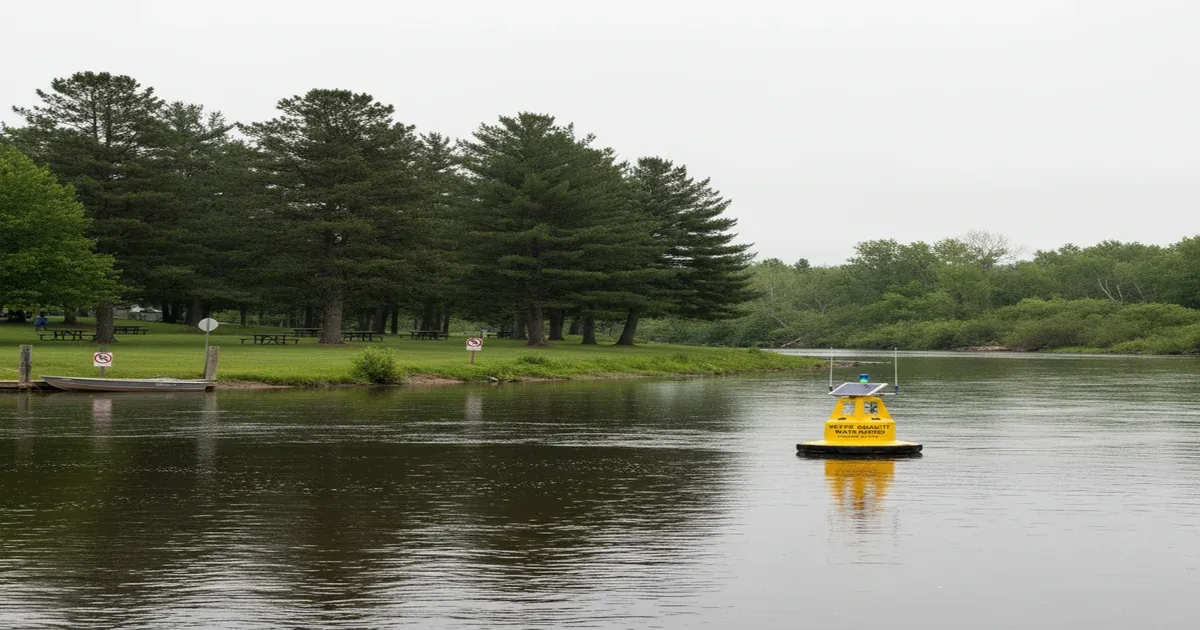 Chippewa River confluence with Eau Claire River in downtown Eau Claire Wisconsin