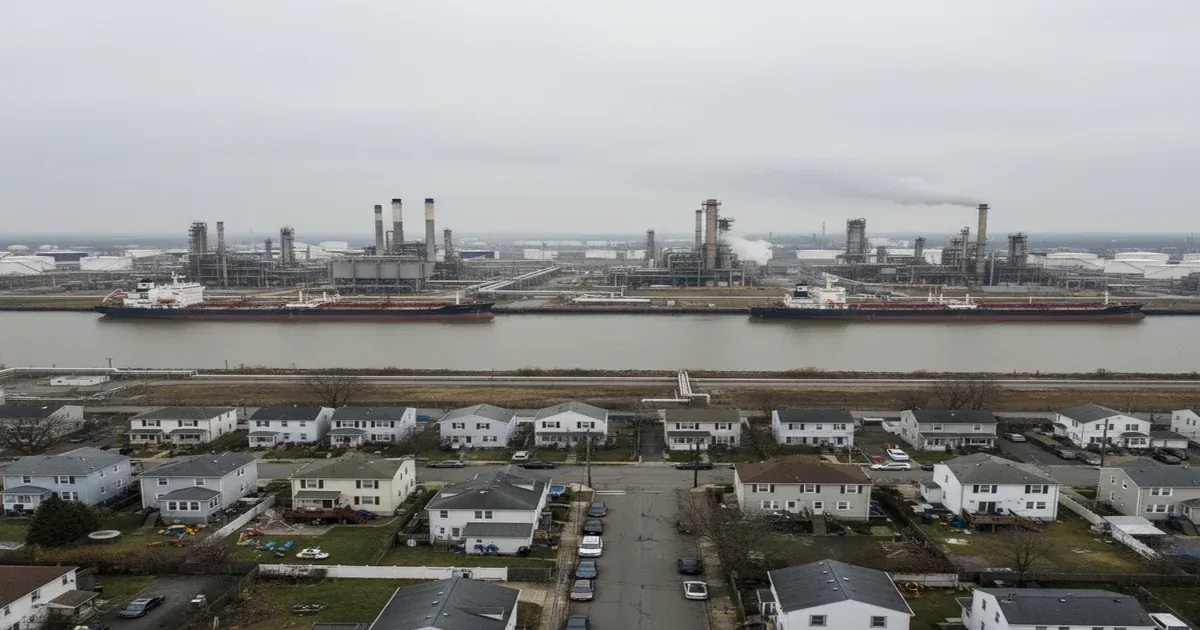 Elizabeth New Jersey urban landscape with industrial facilities and port infrastructure
