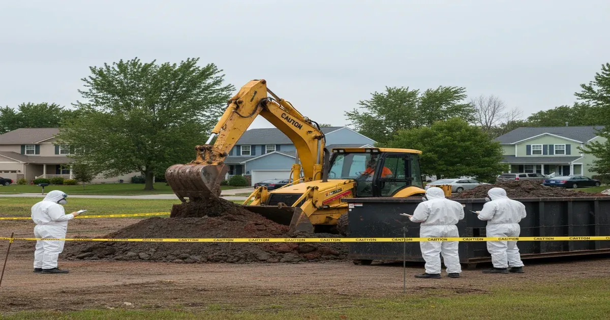 EPA hazardous waste cleanup workers at a contaminated site