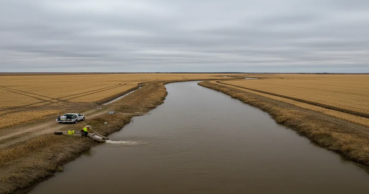 Red River of the North flowing through Fargo, North Dakota