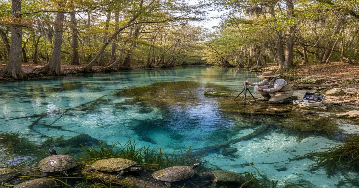 Gainesville Florida landscape with springs and limestone geology