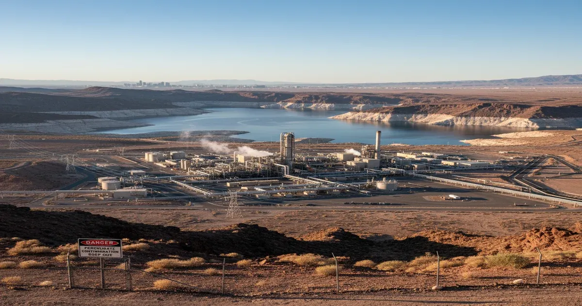 Henderson Nevada desert landscape with industrial facilities in the distance