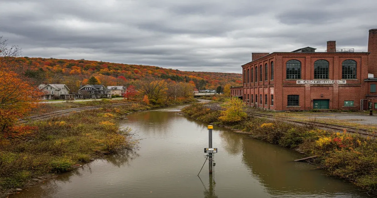 Small town of Hoosick Falls, New York in Rensselaer County