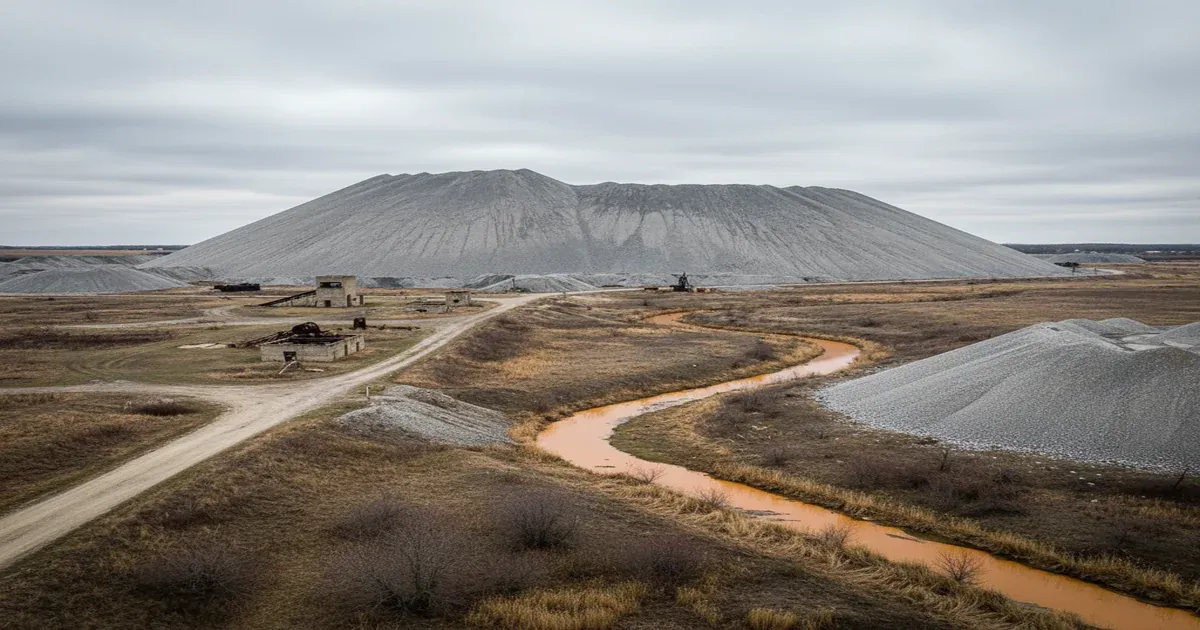 Joplin Missouri landscape with remnants of lead and zinc mining chat piles