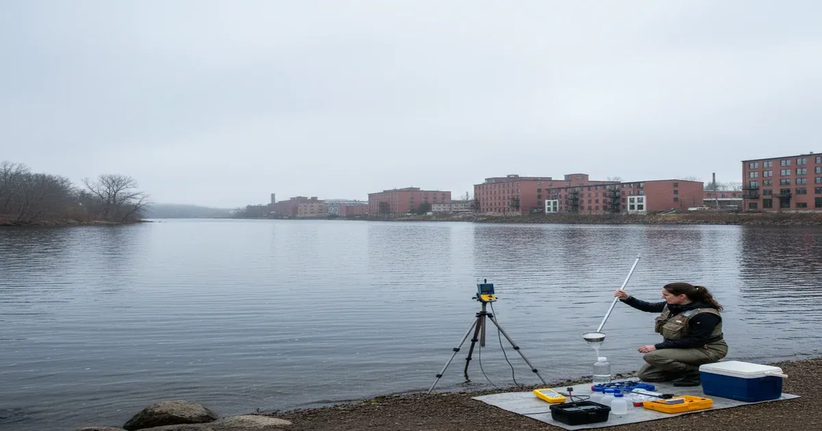 Manchester New Hampshire mill buildings along the Merrimack River