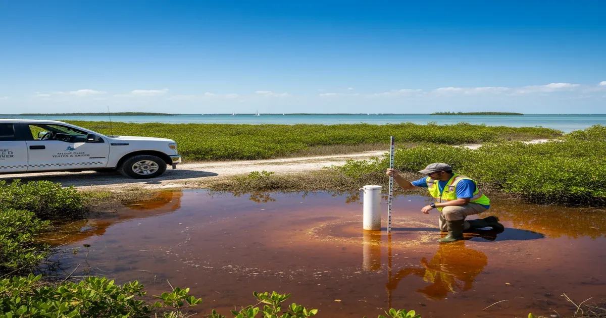 Miami skyline with Biscayne Bay, above the shallow aquifer that supplies the region's drinking water