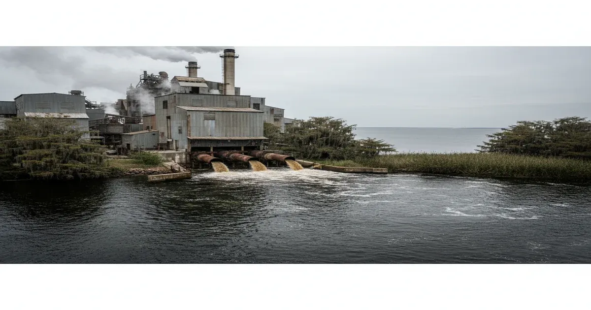 Mobile Alabama waterfront with the Mobile River and port industrial area