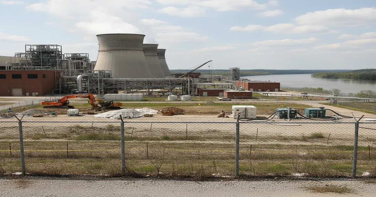 Ohio River near Paducah Kentucky with industrial landscape