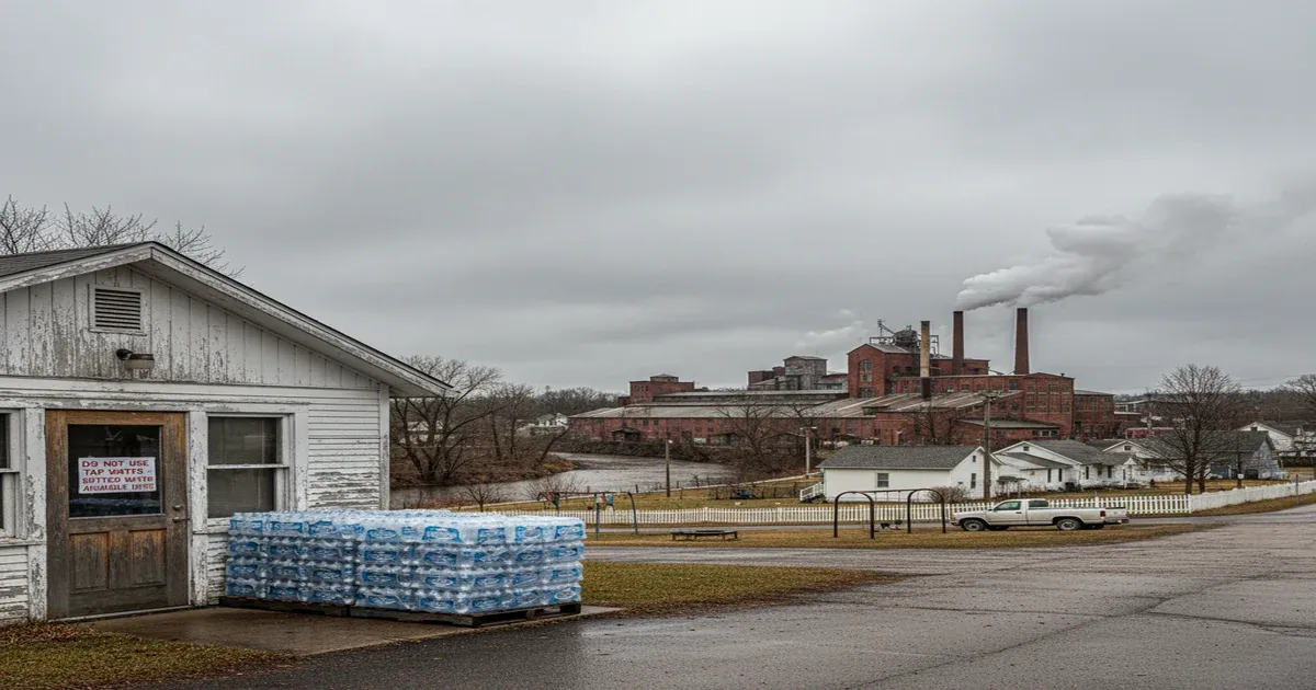 Residential street in Parchment, Michigan