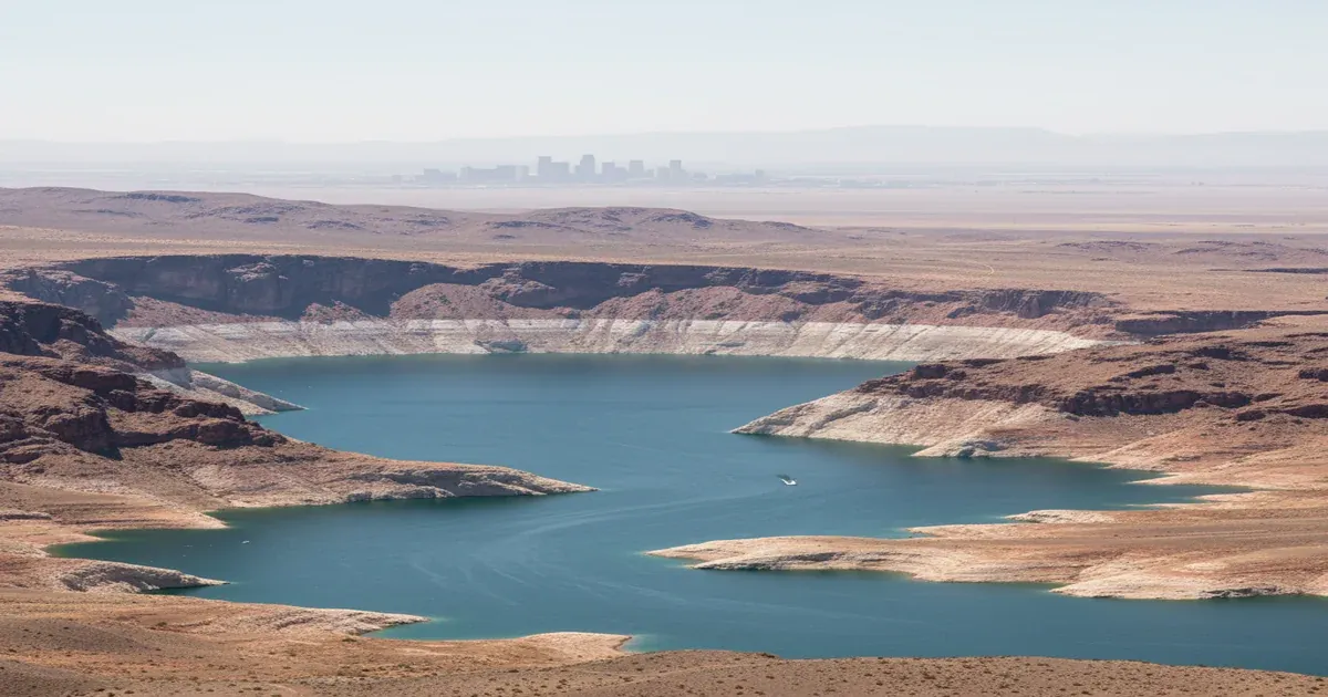 Arizona desert landscape with water infrastructure and canal system