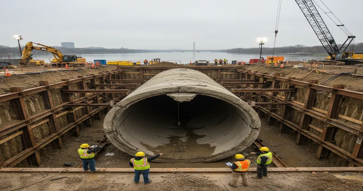 Aerial view of the Potomac River near Washington DC