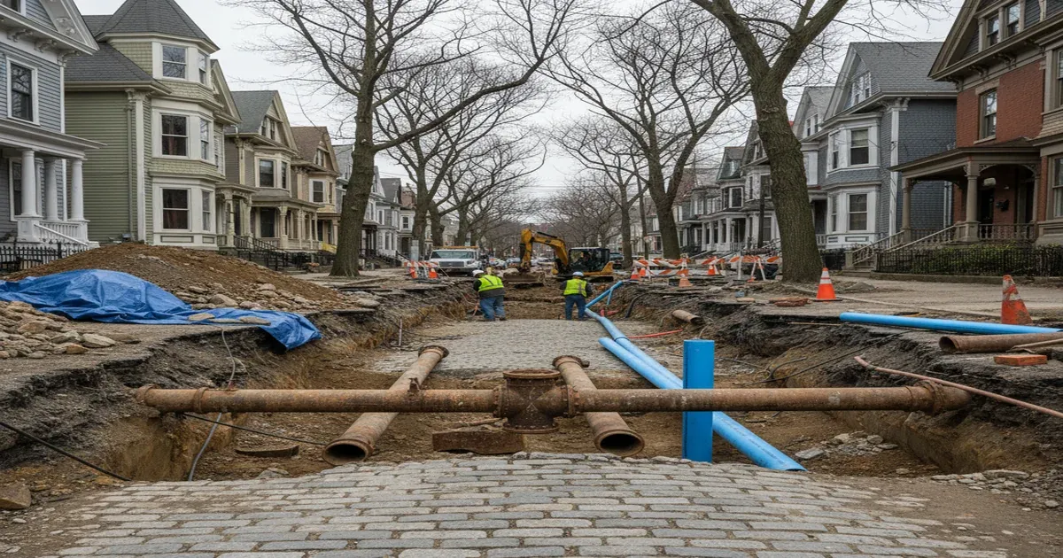 Providence Rhode Island skyline along the Providence River
