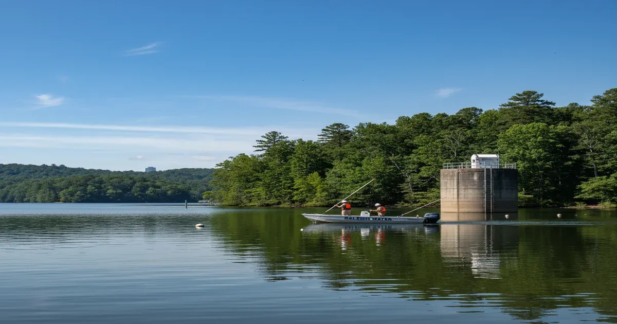 Falls Lake near Raleigh, the primary drinking water reservoir for North Carolina's capital city