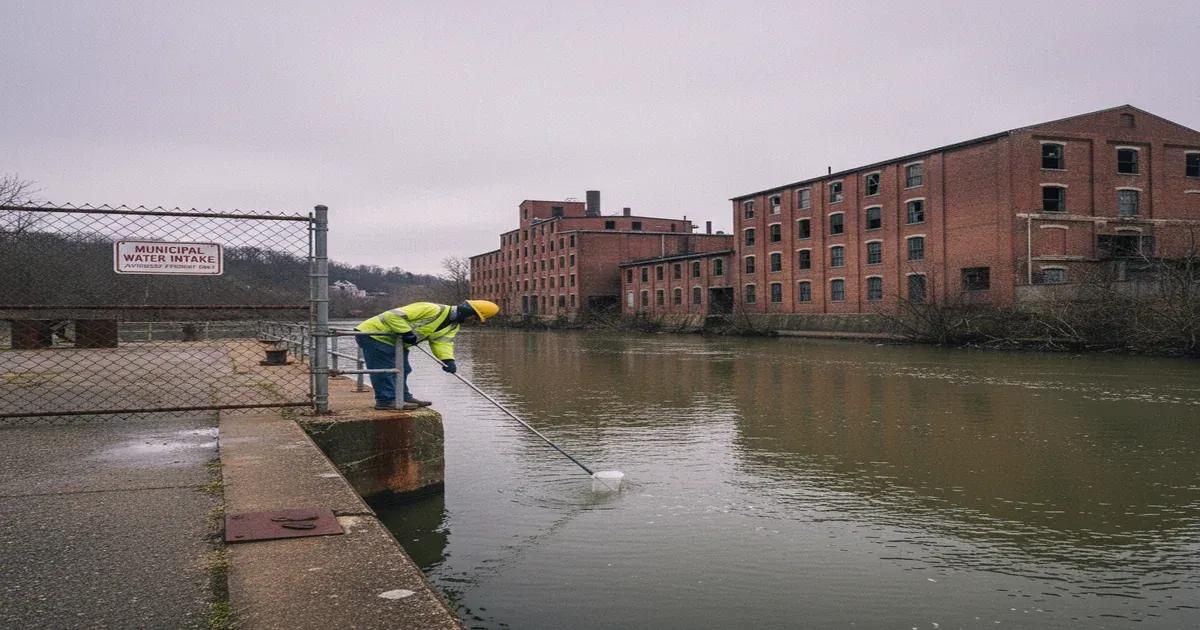 Schuylkill River flowing through Reading Pennsylvania