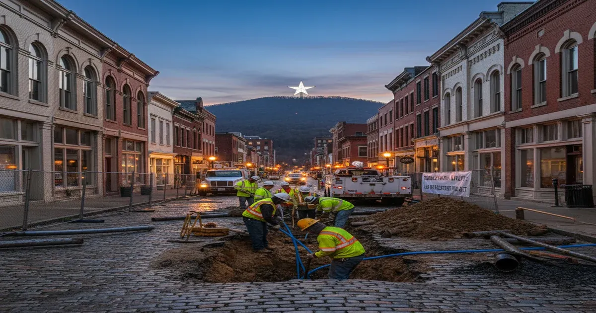 Roanoke Virginia star from Mill Mountain overlooking the Roanoke Valley