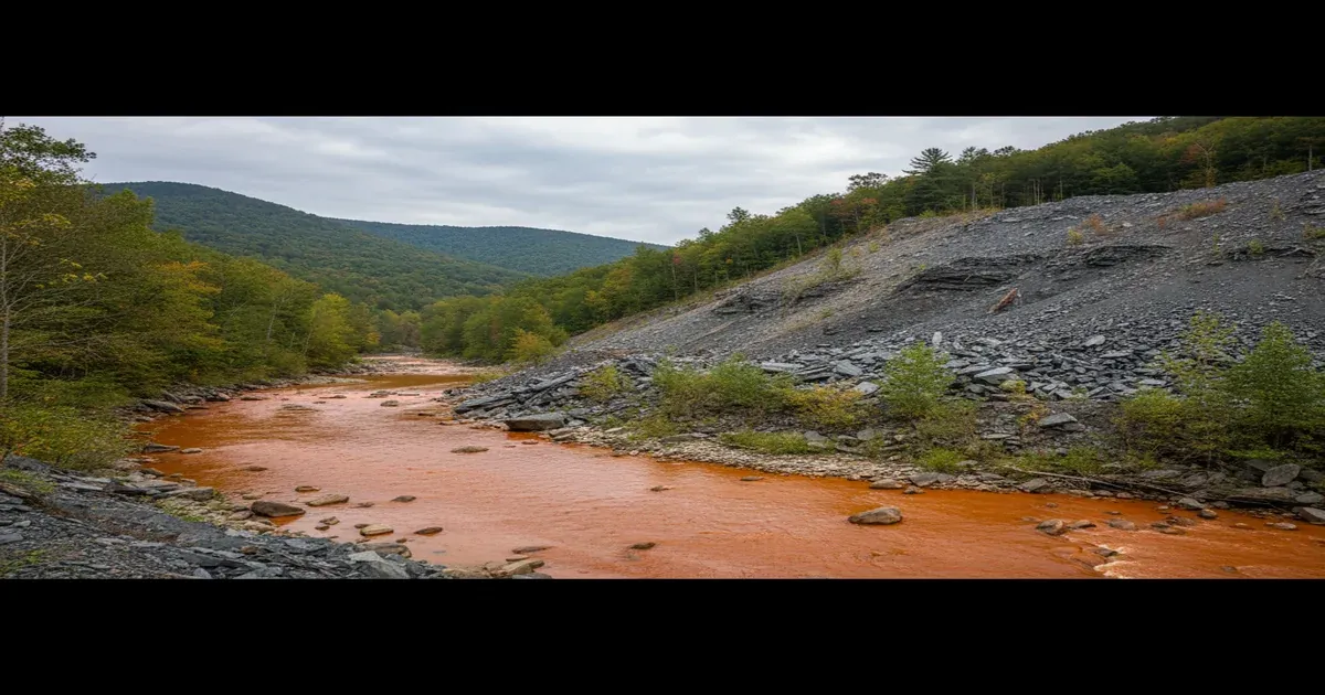 Scranton Pennsylvania landscape showing reclaimed coal mining terrain