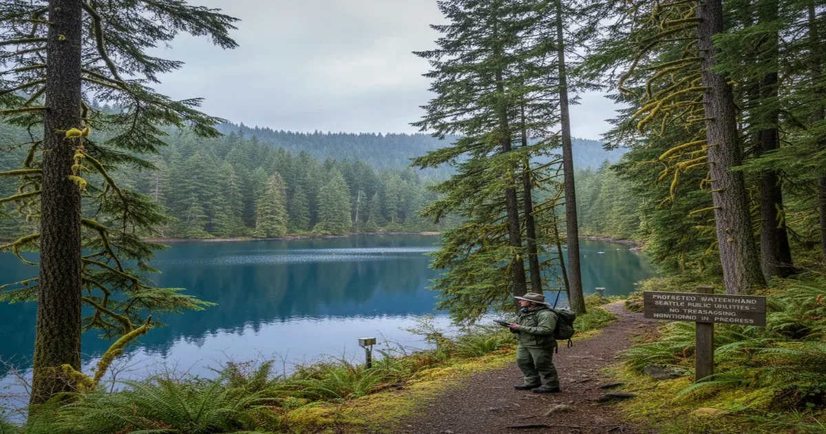 Cedar River watershed in the Cascade mountains, the primary drinking water source for Seattle