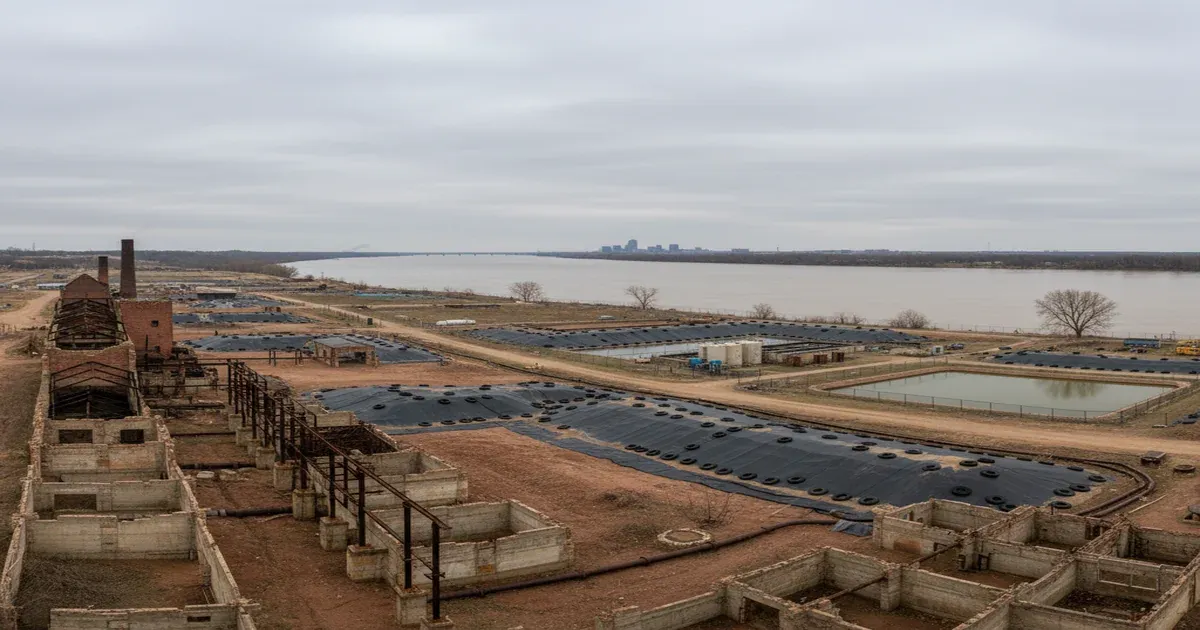 St. Joseph Missouri downtown area along the Missouri River bluffs