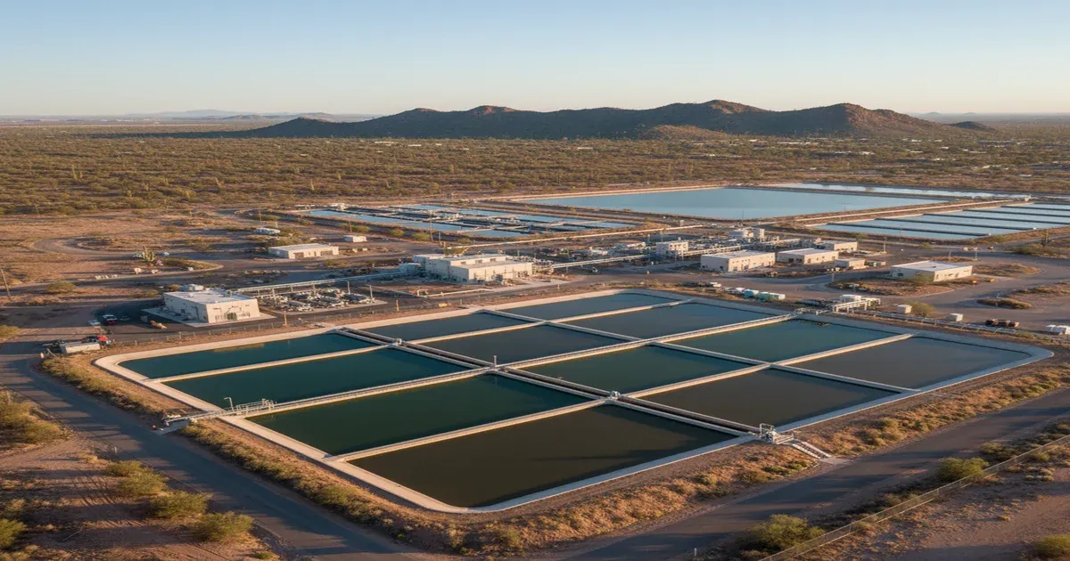 Tucson desert landscape with saguaro cacti and the Santa Catalina Mountains, above the aquifer that historically supplied the city