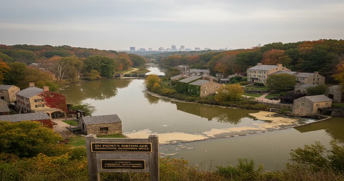Wilmington Delaware skyline along the Brandywine Creek