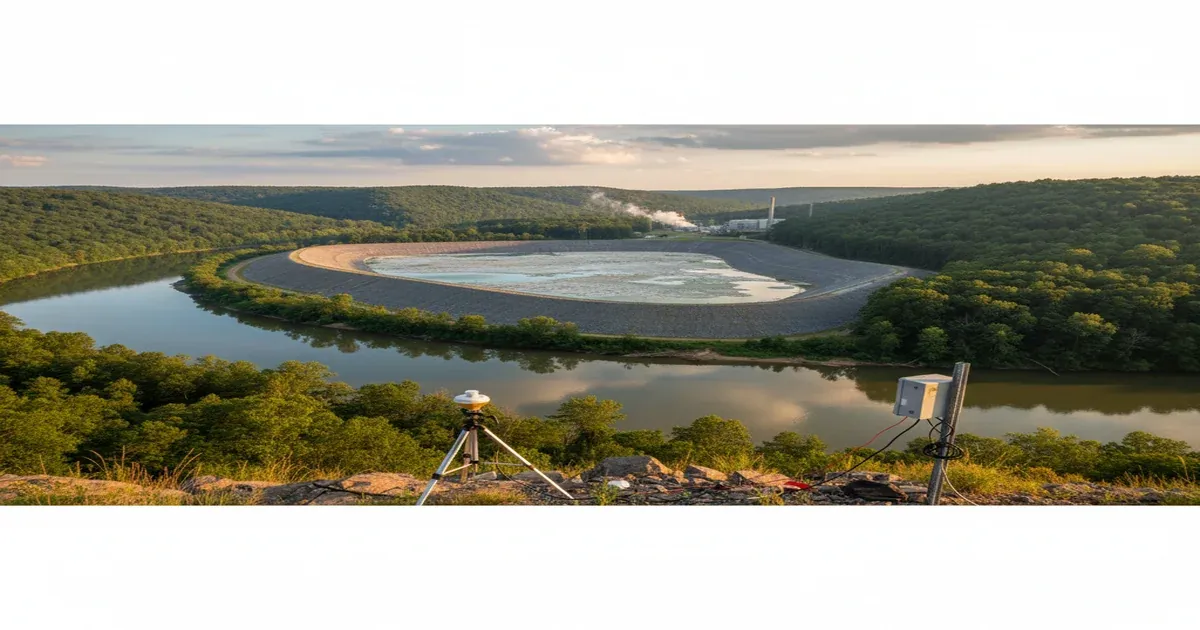 Salem Lake reservoir surrounded by trees in Winston-Salem North Carolina