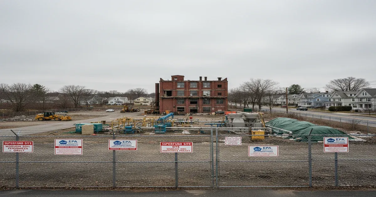 Woburn Massachusetts residential area near the Aberjona River watershed