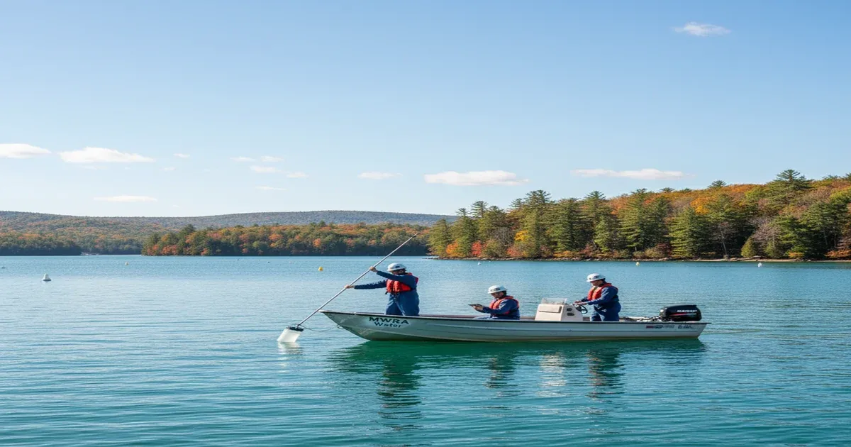 Worcester Massachusetts with Wachusett Reservoir and the surrounding watershed forests